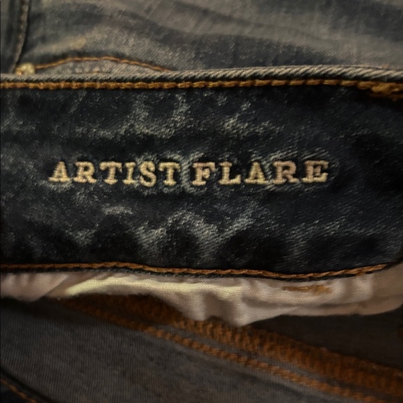 EUC American Eagle Outfitters Distressed Artist Flare Distressed Blue Jeans - Picture 3 of 13